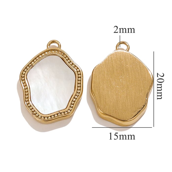 1 Piece Niche Retro Style Irregularity Shape Stainless Steel  Gold Color Women's Pendant 